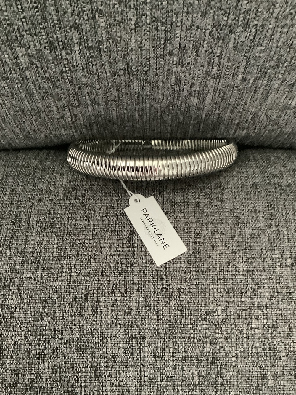 Park Lane Polished Silver Ribbed Coil Bracelet